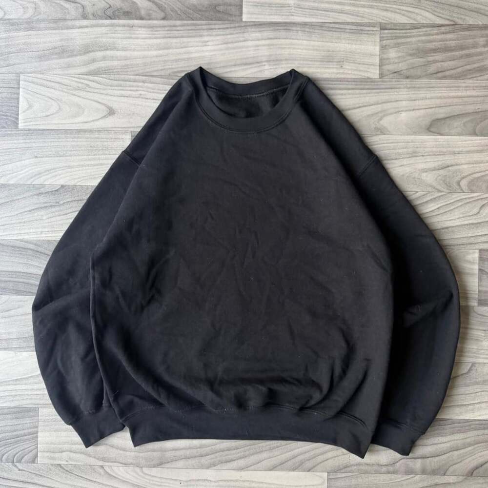 Vintage Y2K Blank Black Crewneck Sweatshirt Mens Medium